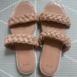 Marc Fisher LTD Jamee Espadrille Slides Sandals Natural Brown Tan Women's Size 8